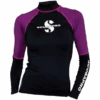UPF 50 RASH GUARD, LONG SLEEVE, WOMEN -Diving Suit Co 50rashblackpurplew