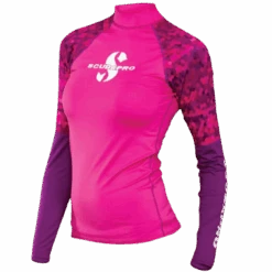 UPF 50 RASH GUARD, LONG SLEEVE, WOMEN -Diving Suit Co 50rashflamingow