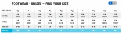 BARE Exowear Socks Unisex -Diving Suit Co bare unisex footwear sizing chart 1