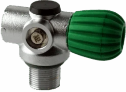 FABER Blue Steel Inline Rebreather Valve - Green - 3442psi - (100% O2)